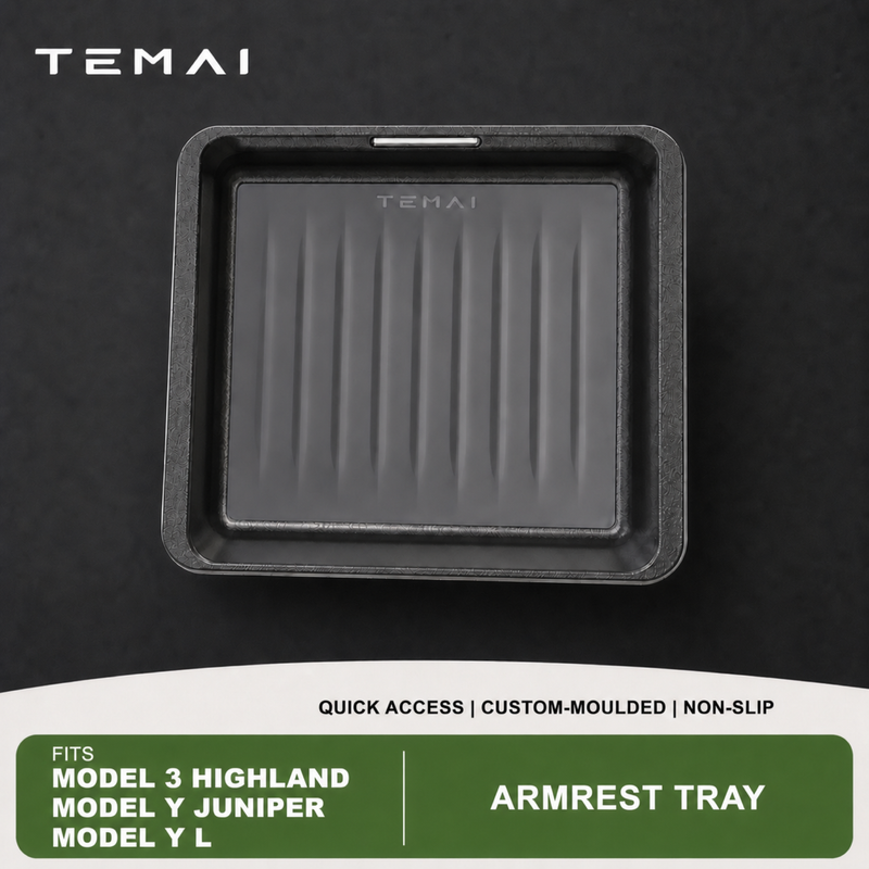 TEMAI Armrest Storage Tray compatible with Tesla Model 3 Highland / Model Y Juniper / Y L