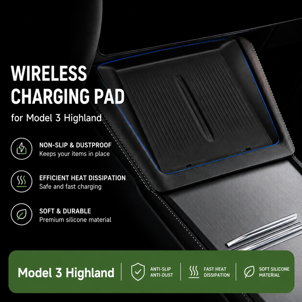 Center Console Wireless Charging Silicone Anti-Slip Pad For 3 Highland