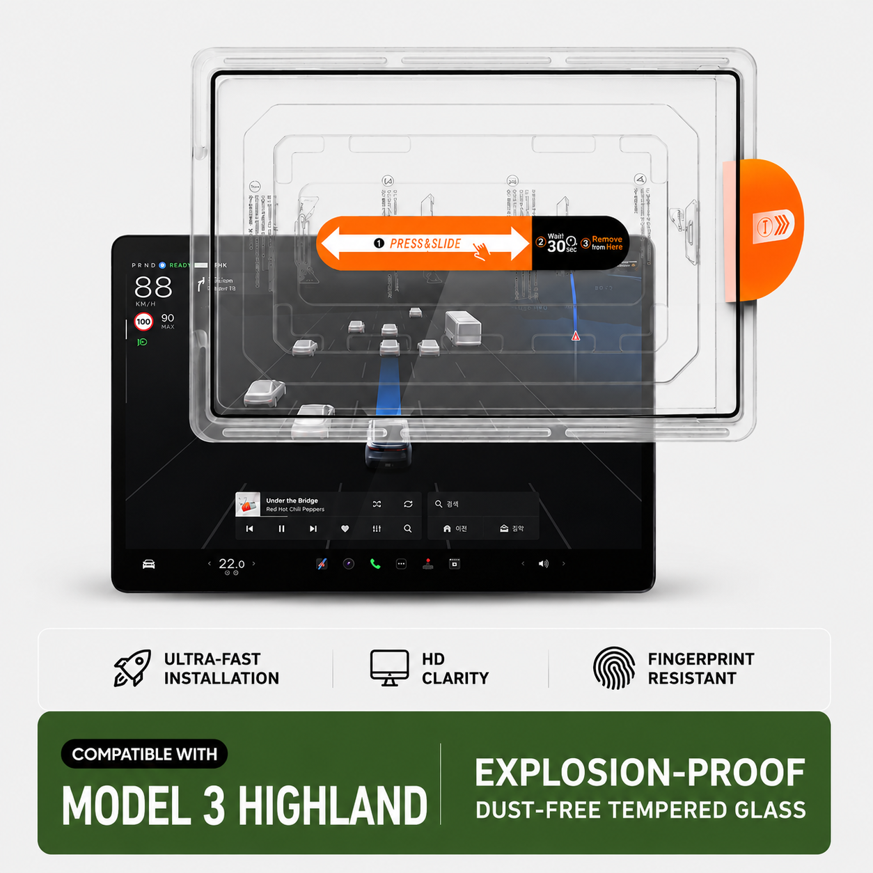 Center Display Screen Protector For 3 Highland