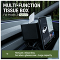 Multifunctional Tissue Box Holder with Glasses Storage Organizer For 3 Highland