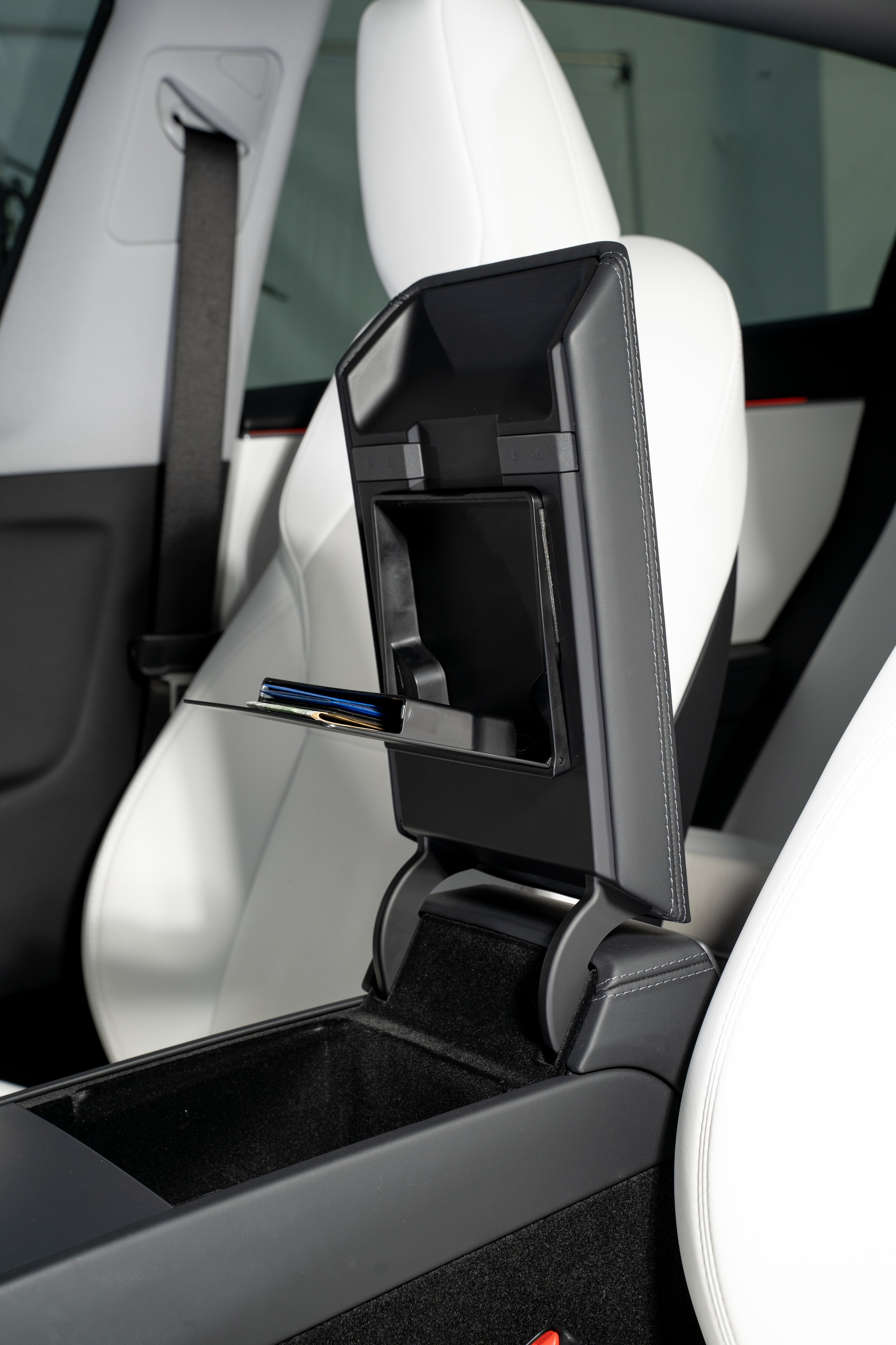 Premium Hidden Magnetic Armrest Storage Box for Model Y L