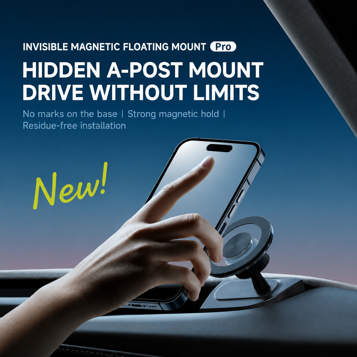 Premium Stealth Magnetic Phone Mount for Model 3 Highland