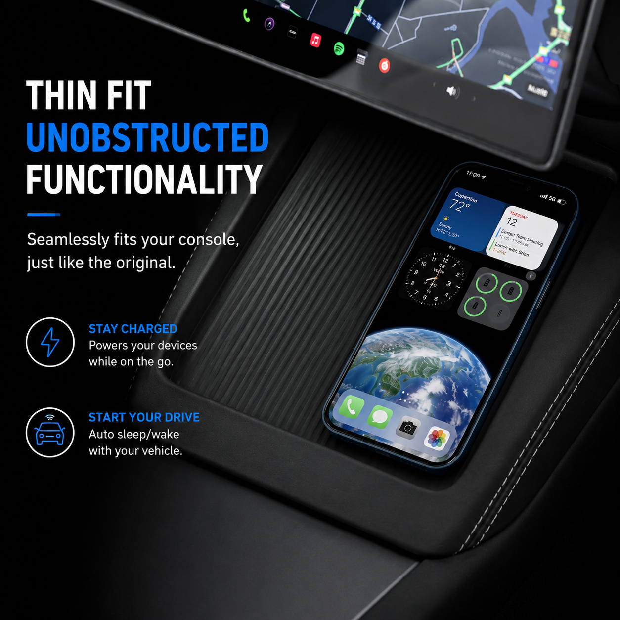 Center Console Wireless Charging Silicone Anti-Slip Pad For Y Juniper