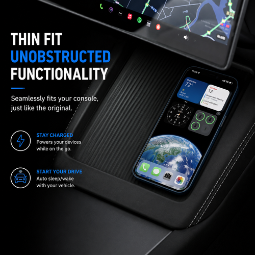 Center Console Wireless Charging Silicone Anti-Slip Pad For 3 Highland