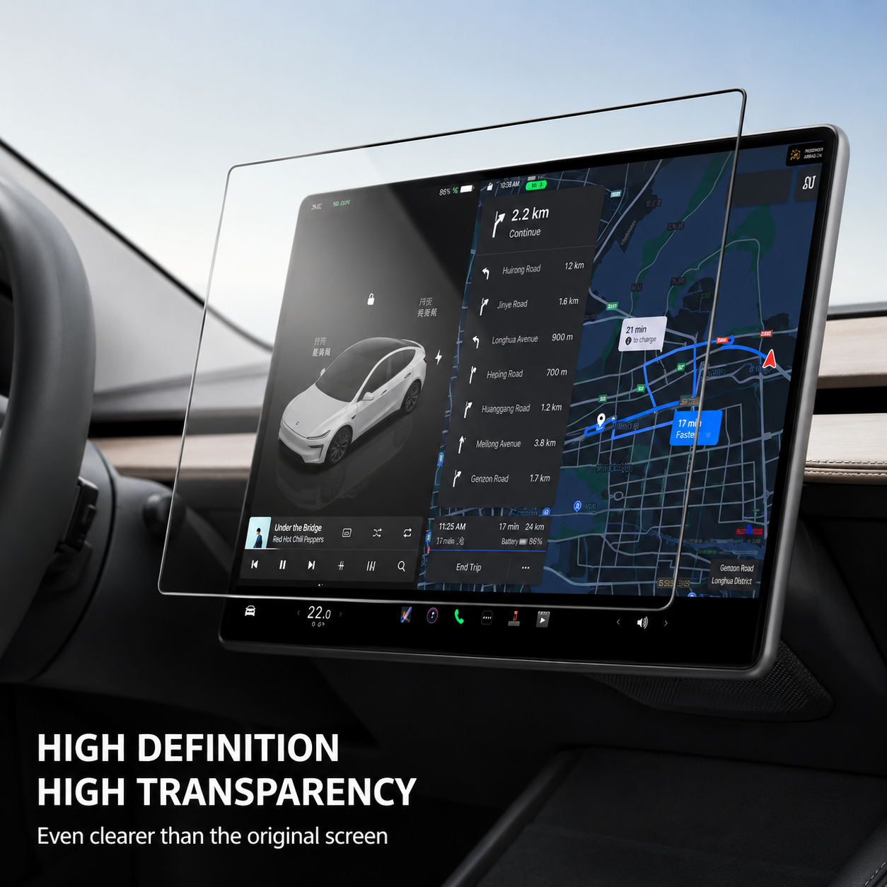 Center Display Screen Protector For 3 Highland