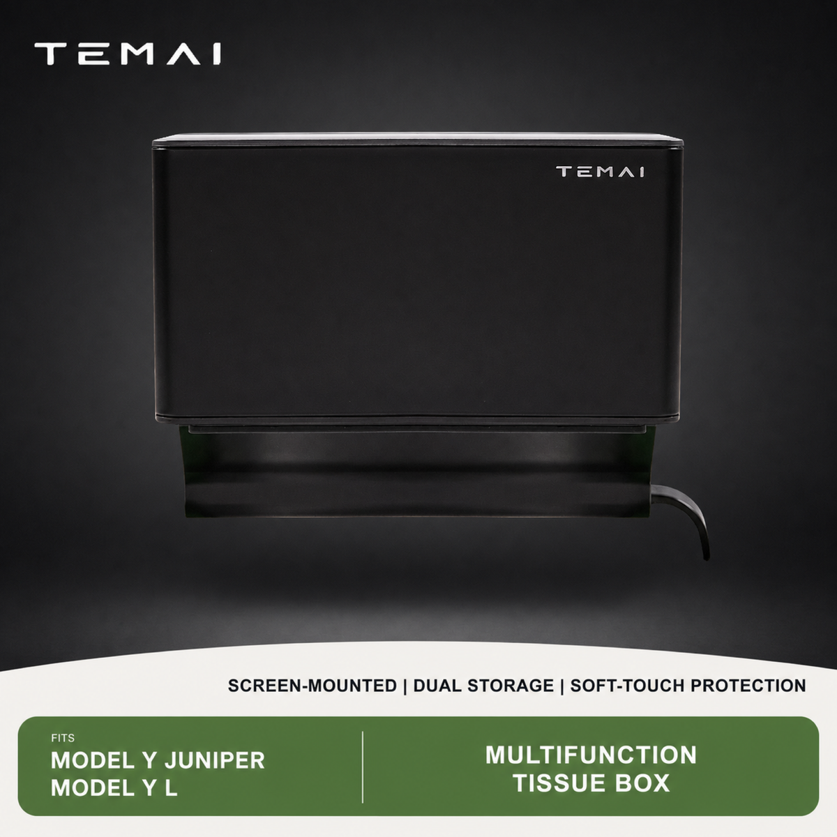 TEMAI Multifunction Tissue Box compatible with Tesla Model Y Juniper / Y L
