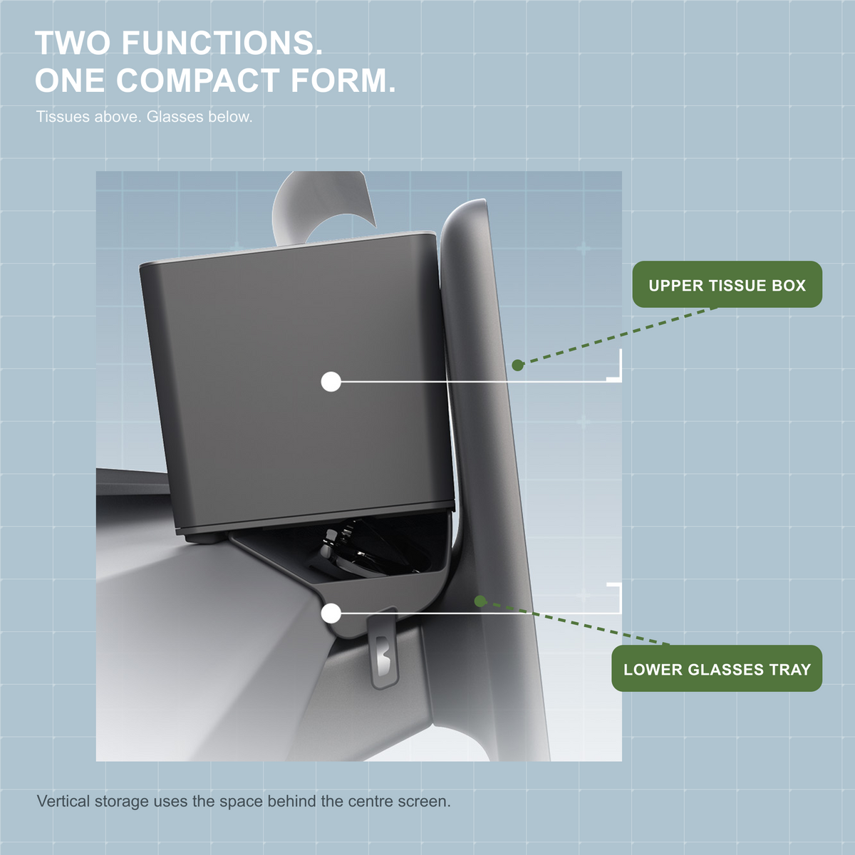 TEMAI Multifunction Tissue Box compatible with Tesla Model Y Juniper / Y L